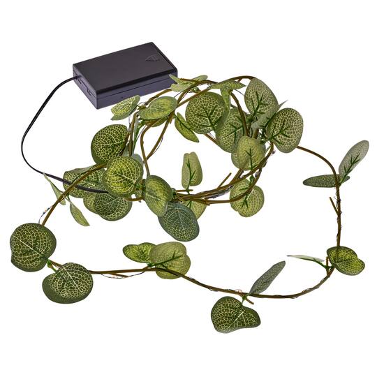 12 Pack: 18ct. Warm White LED String Lights Eucalyptus Leaf Garland by Ashland®